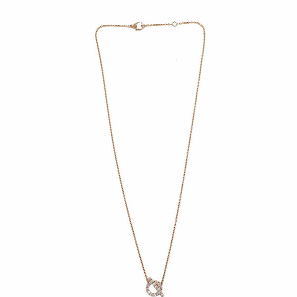 HERMES Finesse 18K Rose Gold Diamond Pendant Necklace