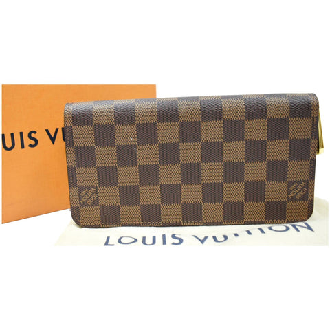 LOUIS VUITTON Damier Ebene Zippy Long Wallet Brown