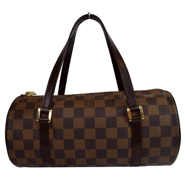 Louis Vuitton Papillon Damier Ebene Shoulder Bag Brown - full front view