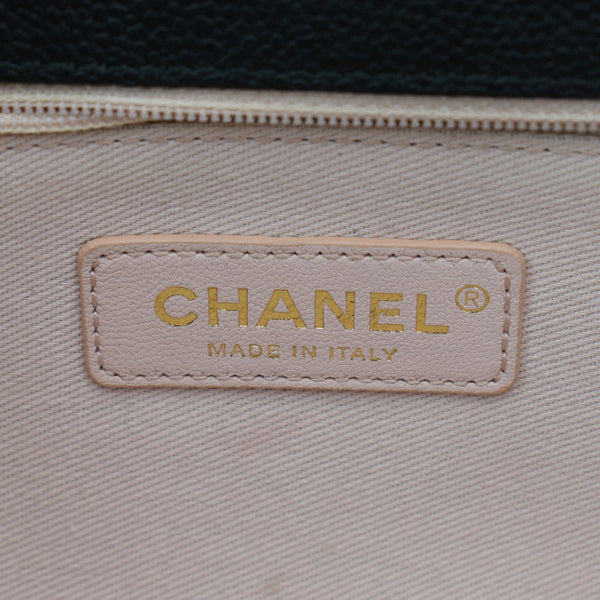 CHANEL Thread Around Caviar Leather Chain Flap Crossbody Bag Black