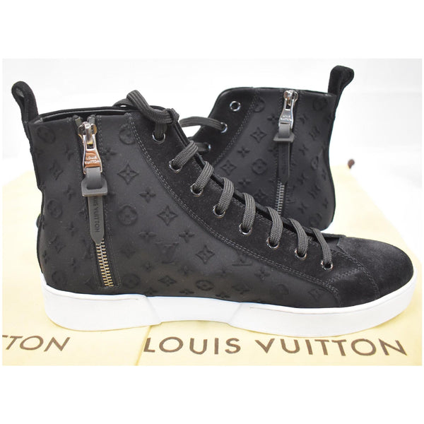 LOUIS VUITTON High Top Suede Sneaker Black