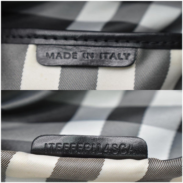 Burberry Warrior Drawstring Leather Hobo Bag Black