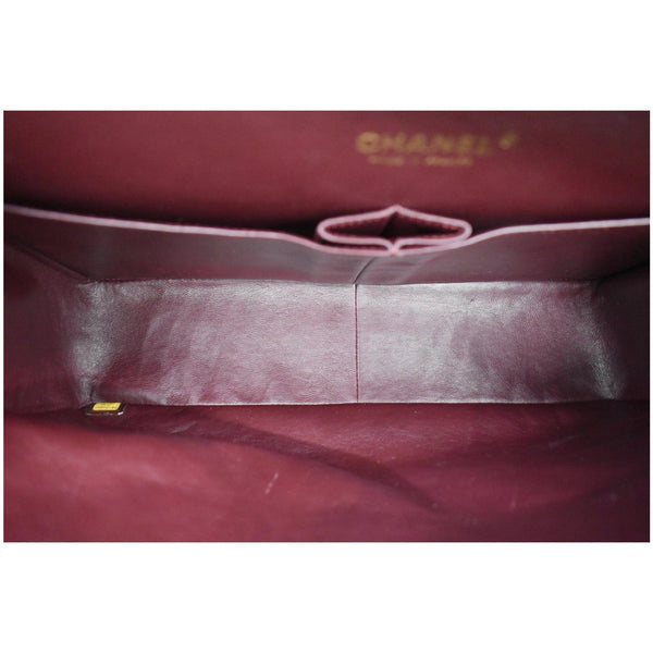 CHANEL Maxi Double Flap Lambskin Leather Shoulder Bag Black