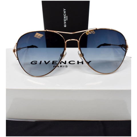 Givenchy Pilot Copper Sunglasses Blue Gradient Lens