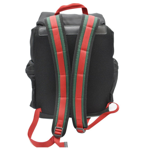 GUCCI Techno Fabric Canvas Backpack Bag Black 429037