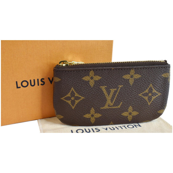LOUIS VUITTON Monogram Canvas Pochette Key Cles Coin Case Brown