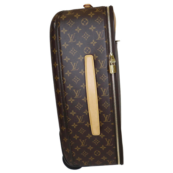 side look LV Pegase 55 Monogram Canvas Travel Suitcase