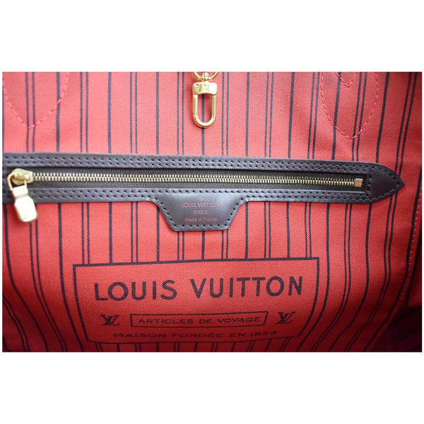LOUIS VUITTON Neverfull MM Damier Ebene Tote Bag Brown