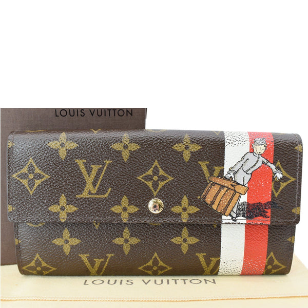 LOUIS VUITTON Groom Portefeuille Sarah Monogram Canvas Wallet Brown