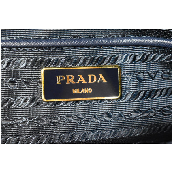 PRADA Tessuto Saffiano Nylon Tote Shoulder Bag Blue