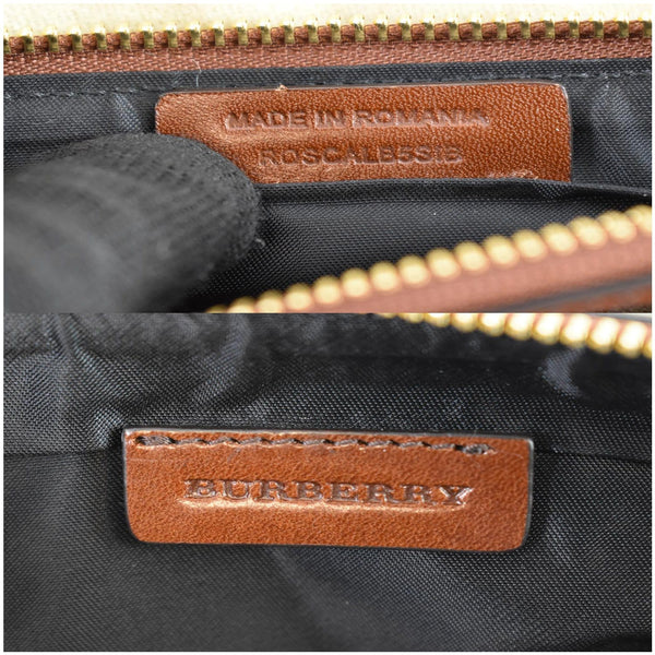 BURBERRY Bridle House Check Adeline Foldover Wristlet Clutch Crossboday Brown