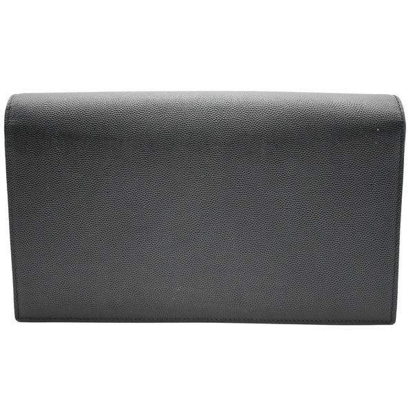 YVES SAINT LAURENT Kate Pebbled Leather Clutch Wallet Black