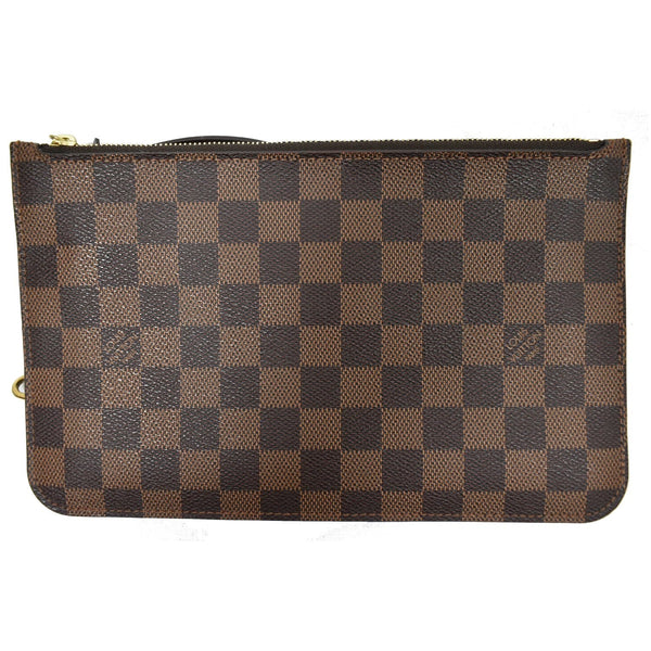 LOUIS VUITTON Neverfull MM Damier Ebene Pochette Wristlet Pouch Brown