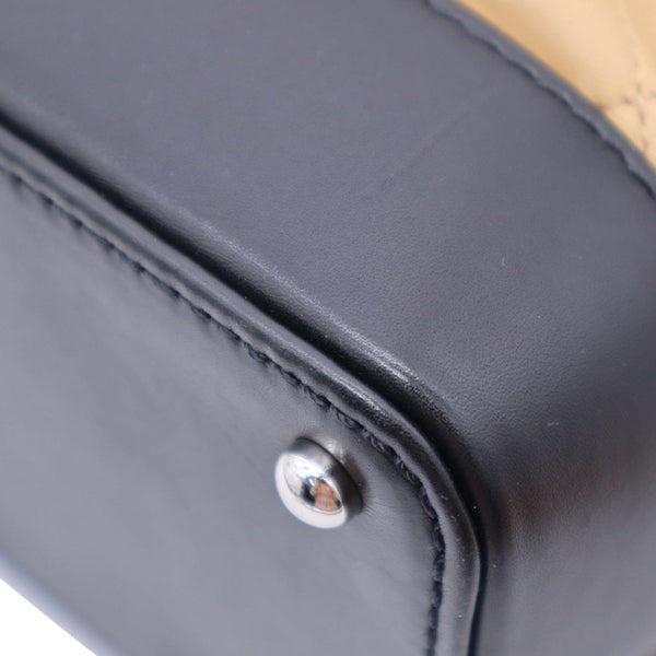 CHANEL Classic Flap Lambskin Leather Tote Bag Beige/Black