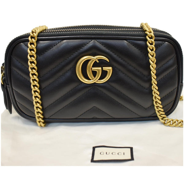 GUCCI GG Marmont Mini Chain Crossbody Bag Black 546581