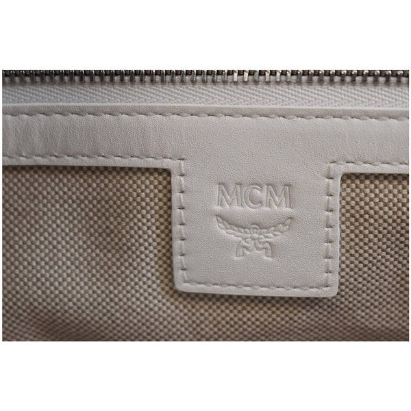 MCM Delmy Shopper Visetos Tote Bag White