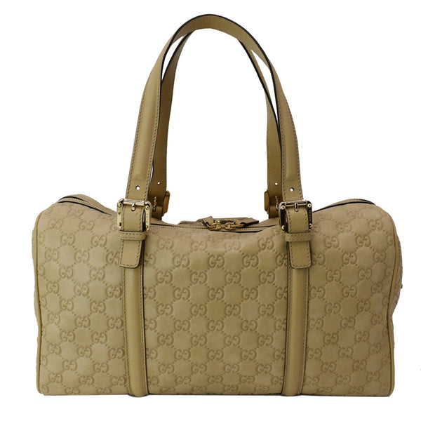 GUCCI Small Britt Guccissima Leather Satchel Bag Beige 170010