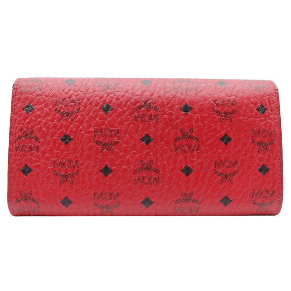 MCM Visetos Large Monogram Coated Canvas Wallet Red