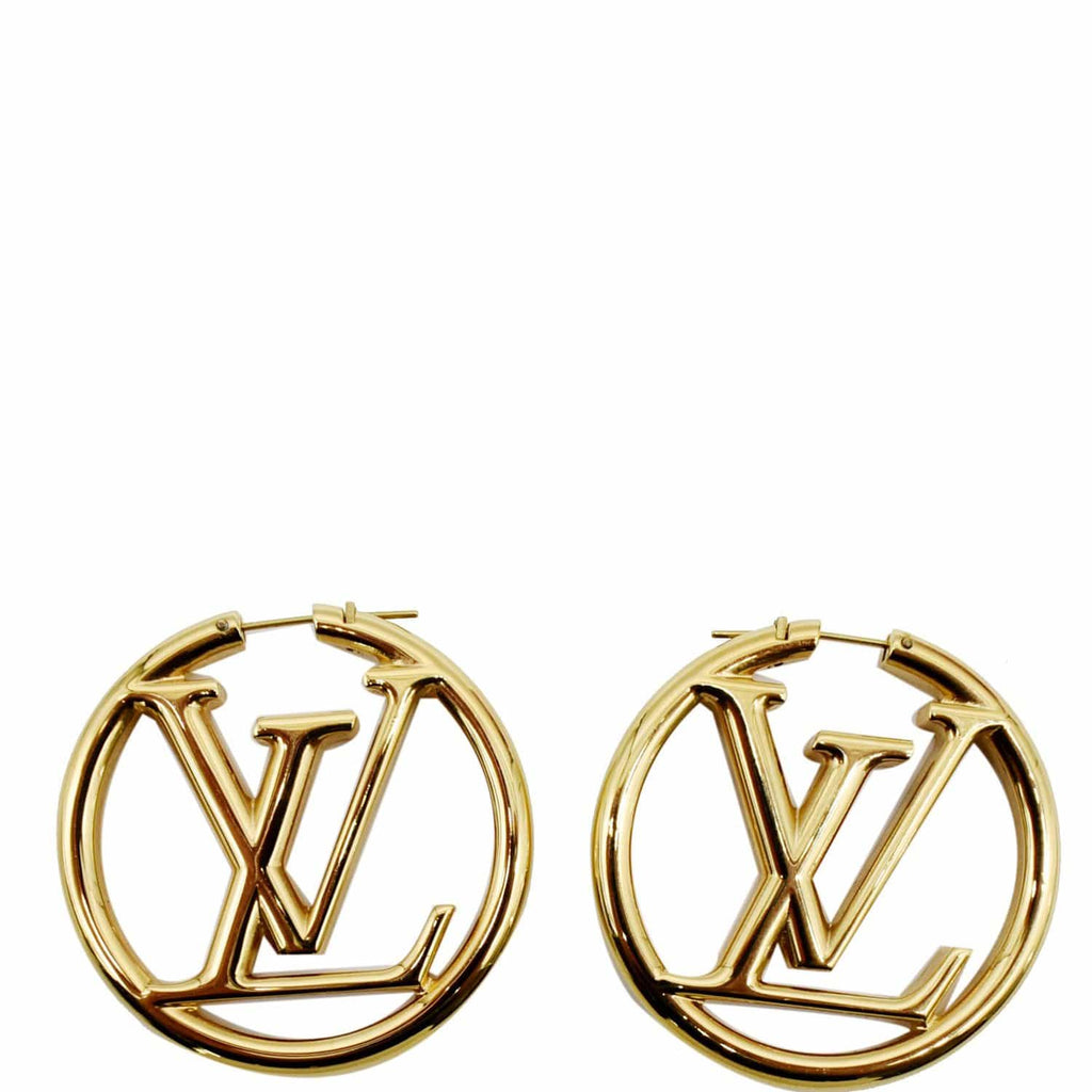 Louis Vuitton Garden Louise LV Logo Motif Yellow Gold Interlaced Circle Hoop  Earrings For Ladies Online
