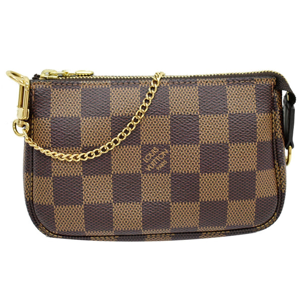 LOUIS VUITTON Mini Pochette Damier Ebene Accessories Pouch Brown