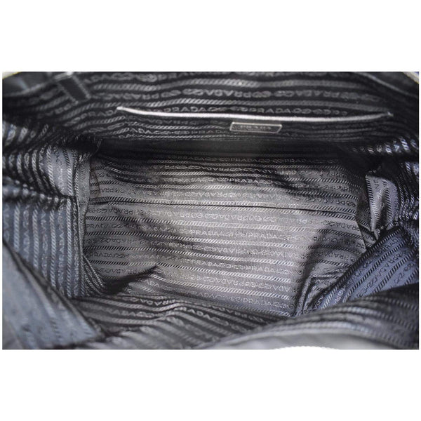 PRADA Vela Side-Cinch Nylon Tote Shoulder Bag Black