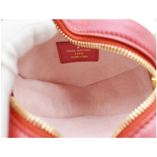 LOUIS VUITTON Heart on Chain Monogram Embossed Crossbody Bag Red