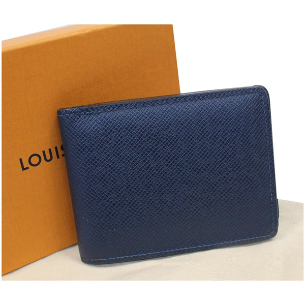 Louis Vuitton Multiple Taiga Leather Bifold Wallet blue