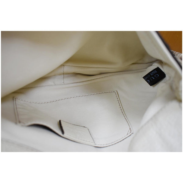 GUCCI Croisette Bamboo Evening Python Leather Shoulder Bag Off White 235320