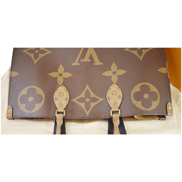 Louis Vuitton Onthego GM Reverse Monogram Canvas Bag - top upper view