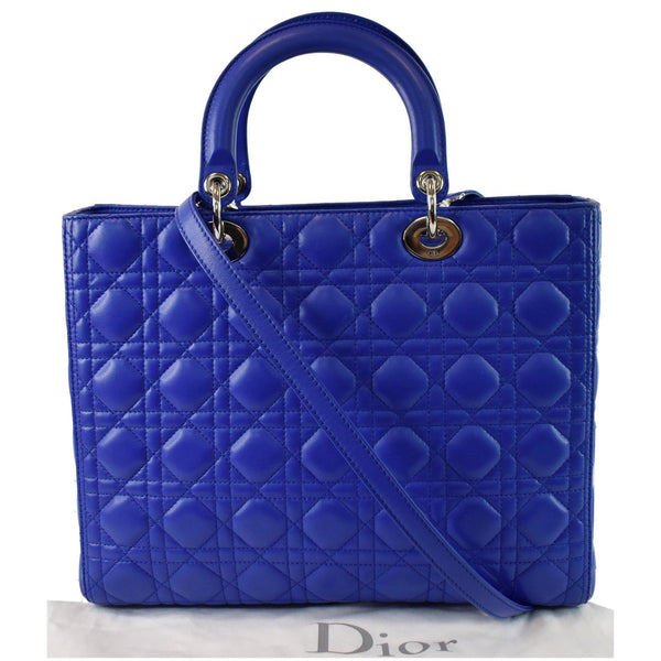 Christian Dior Large Lady Dior Leather Bag front view