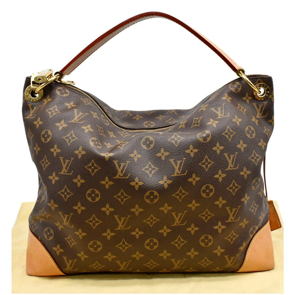 LOUIS VUITTON Berri MM Monogram Canvas Hobo Bag Brown