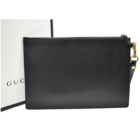 GUCCI Agora Web Leather Bag Black 428758