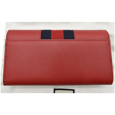 Gucci Sylvie Continental Leather Wallet Red - Dallas Handbags