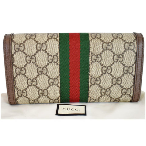 GUCCI Ophidia GG Continental Supreme Canvas Wallet Beige 523153