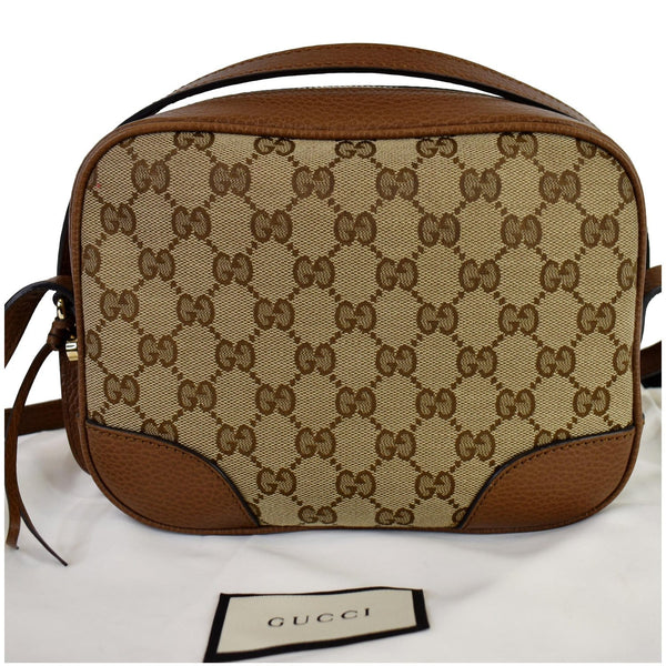 GUCCI Bree GG Canvas Leather Crossbody Bag Beige 449413