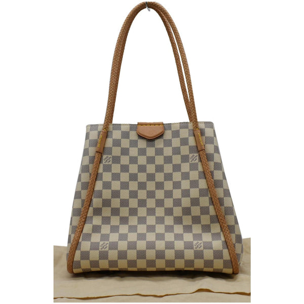LOUIS VUITTON Propriano Damier Azur Tote Shoulder Bag White