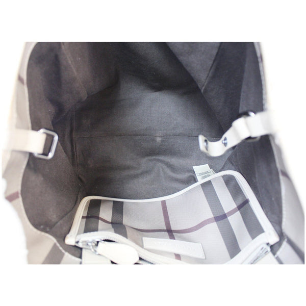 BURBERRY Canterbury Small Smoked Check Tote Bag Grey