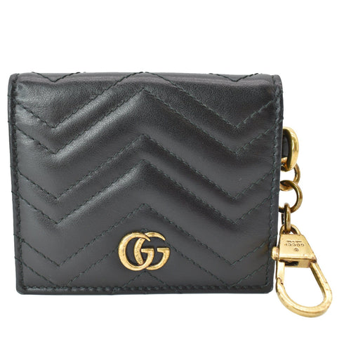 GUCCI Marmont GG Leather Card Case Wallet Black | DDH