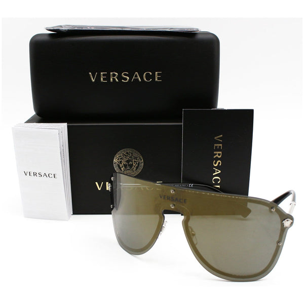 VERSACE VE2180-10005A44 Sunglasses Dark Gray Gold Mirrored Lens
