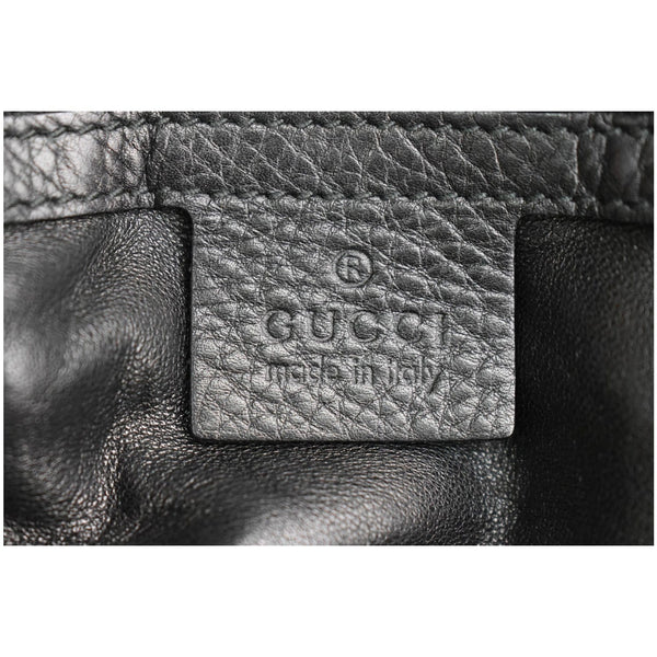 GUCCI Icon Bit Medium Pebbled Leather Shoulder Bag Black 228584