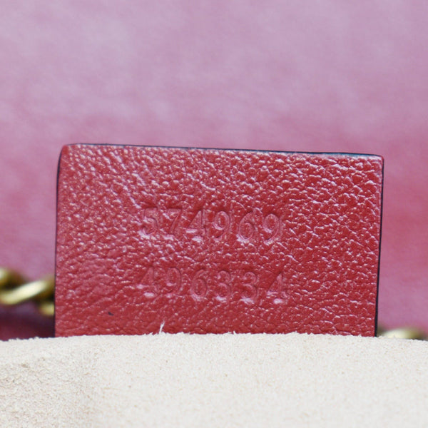 GUCCI GG Marmont Mini Matelassé Leather Shoulder Crossbody Bag Black/Cerise 574969