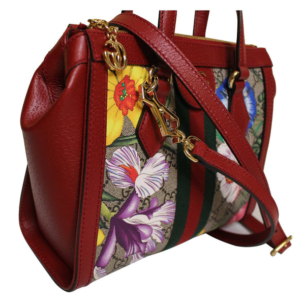 GUCCI Ophidia GG Flora Supreme Small Tote Bag Red 547551