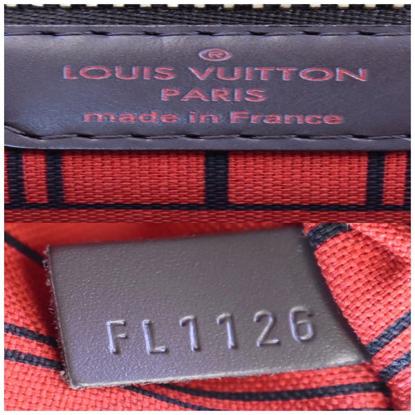 LOUIS VUITTON Neverfull GM Damier Ebene Tote Shoulder Bag Brown