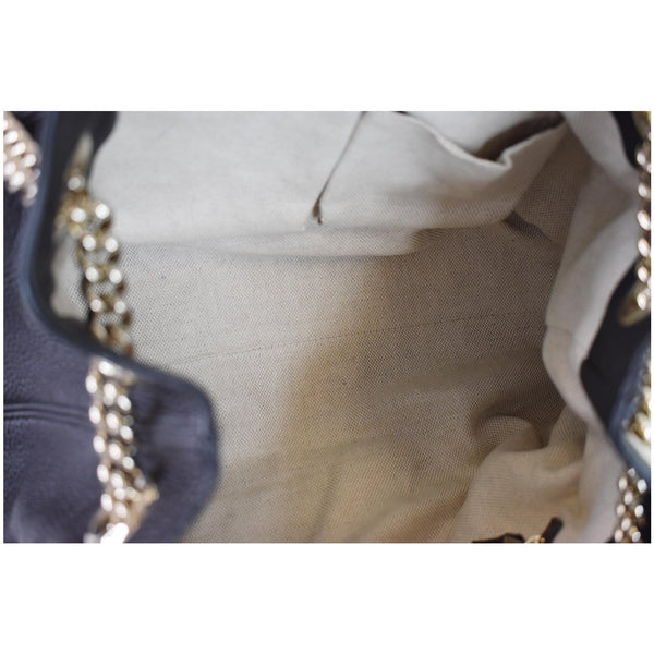 GUCCI Soho Pebbled Leather Chain Shoulder Bag 308982 Black