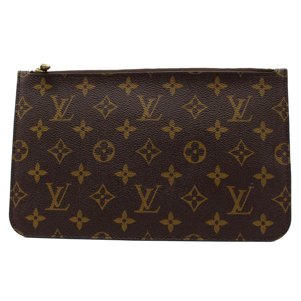LOUIS VUITTON Neverfull GM Monogram Canvas Pochette Wristlet Pouch Brown