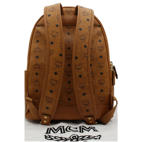 MCM Stark Classic Visetos Canvas Backpack Bag Cognac