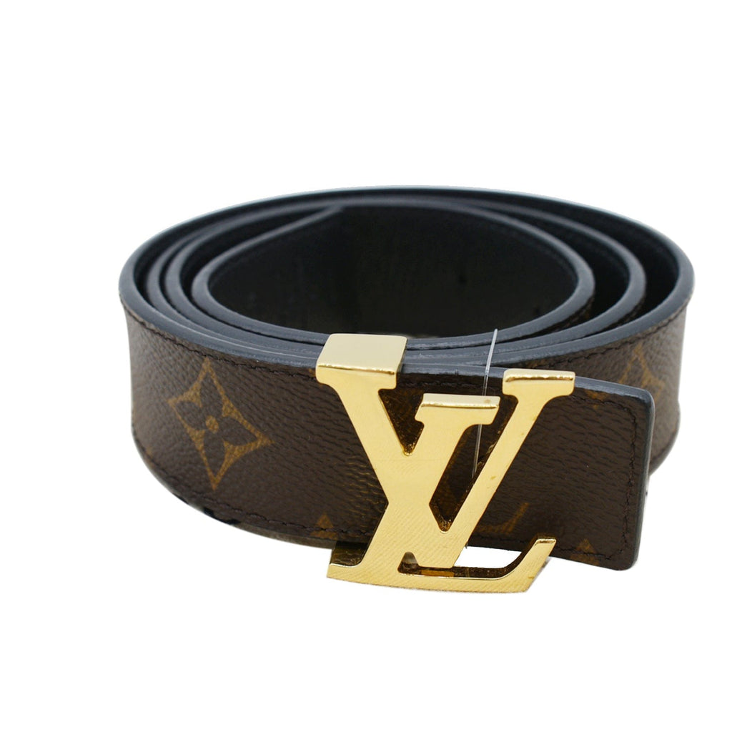 Louis Vuitton Monogram Canvas Round Logo Plaque Buckle Belt 90CM