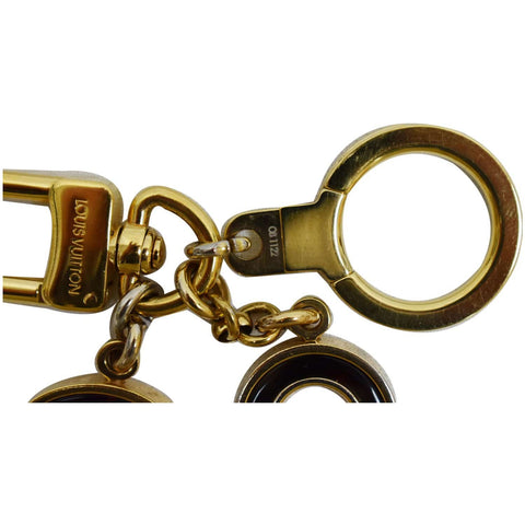 LOUIS VUITTON Resin Lock and Key Monogram Bag Charm Tortoise