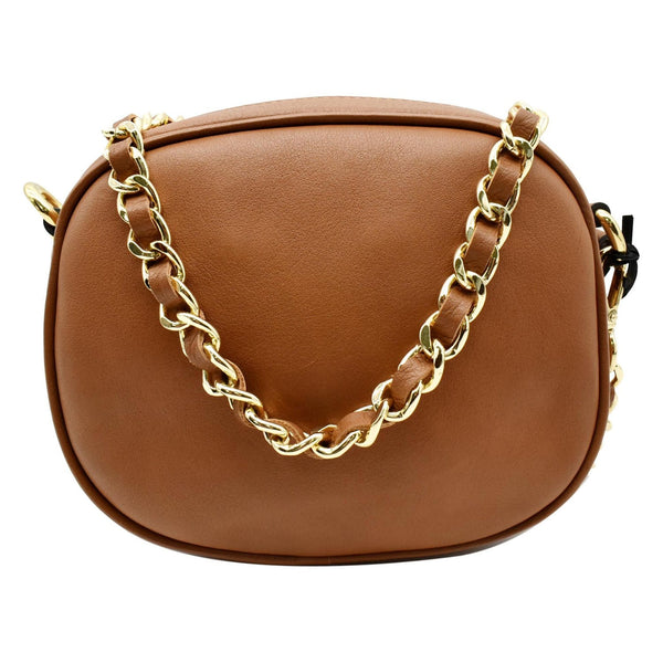 MARIO VALENTINO Mia Logo Leather Crossbody Bag Caramel