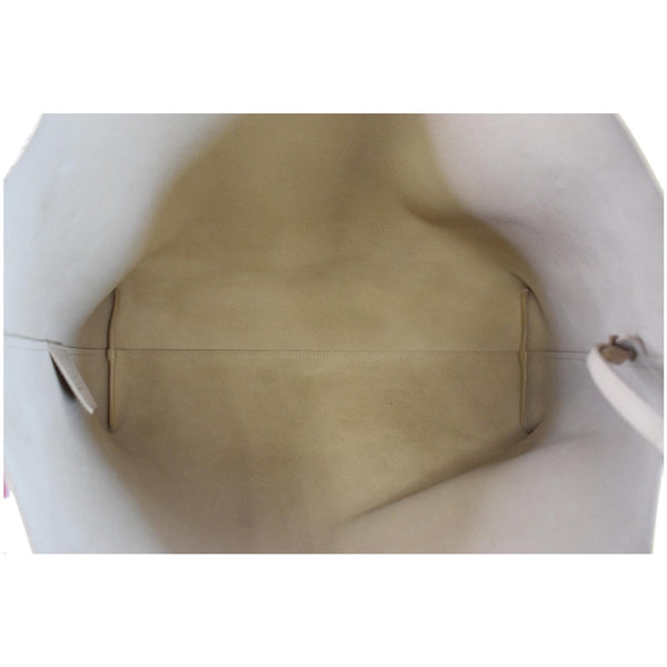 YVES SAINT LAURENT Leather Shopping Tote Bag Beige